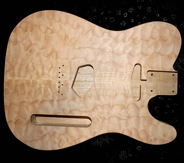 Quilt Maple Top Paulownia Body Unfinished Front View