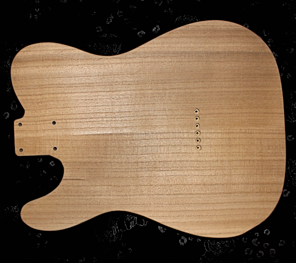 Quilt Maple Top Paulownia Body Unfinished Back View